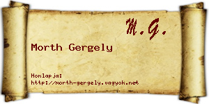 Morth Gergely névjegykártya